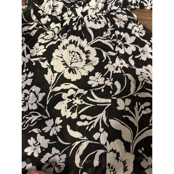 NWT Zara Floral Print Mini Dress with Ruffles in Black/White Monochrome Women S - Picture 2 of 11